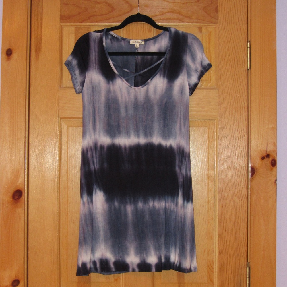 Blue Tie-Dye Tee-Shirt Dress